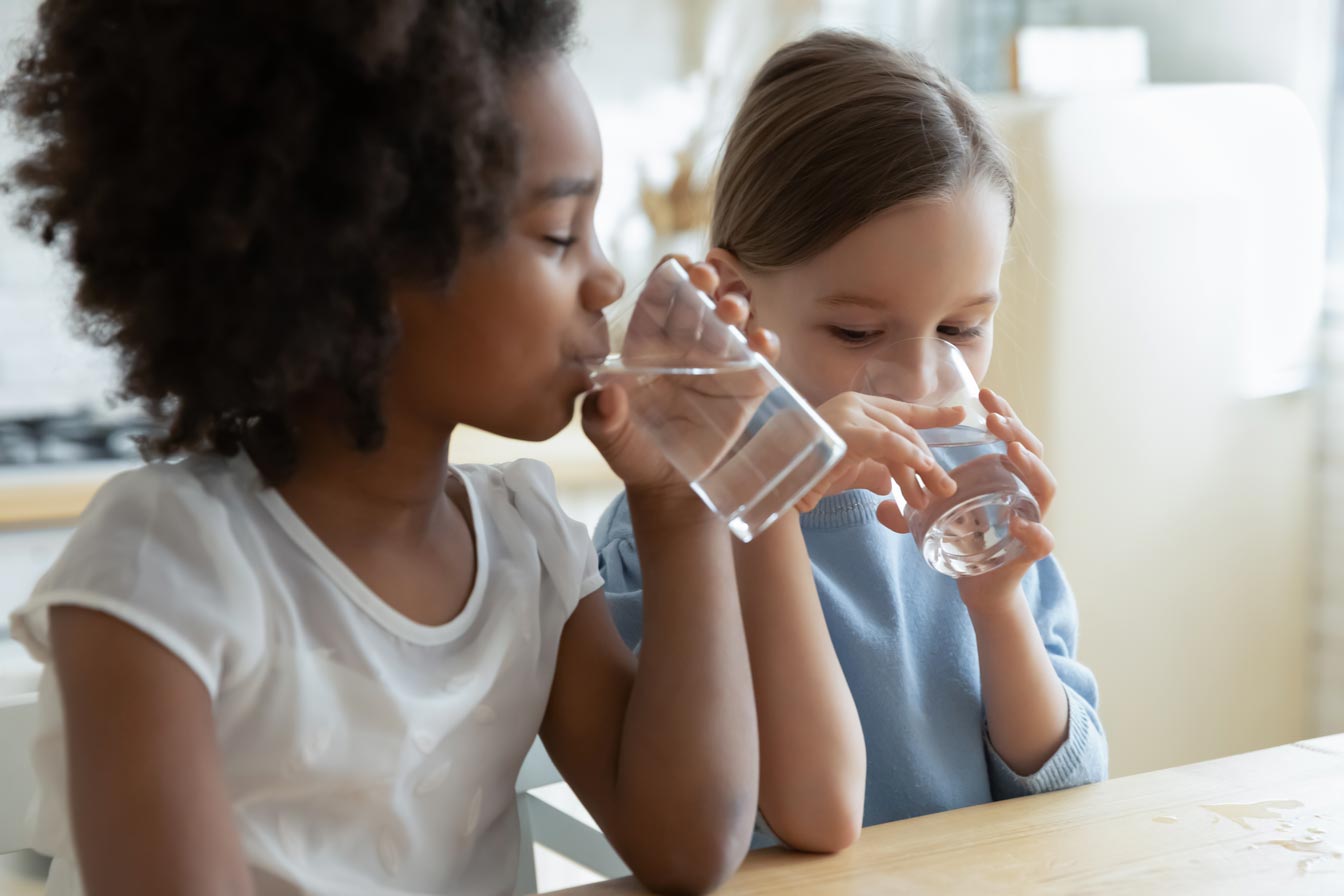 Girls Drinking Filtered Water