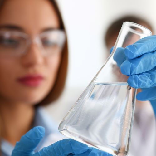 water being tested for chromium in the lab