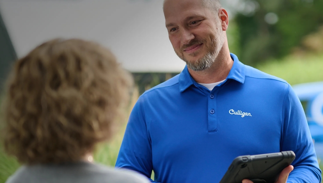 Culligan expert with Culligan van