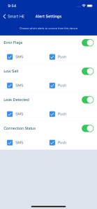 Select alerts about your smart system on the Culligan Connect App