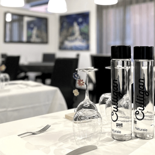 Culligan filtered water is served at a restaurant